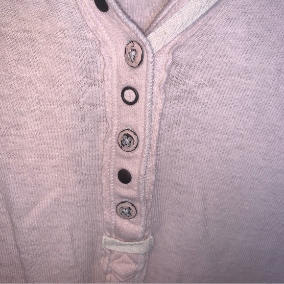 We The Free Cozy Up Henley Pink Ribbed Long Sleeve S - Picture 5 of 11